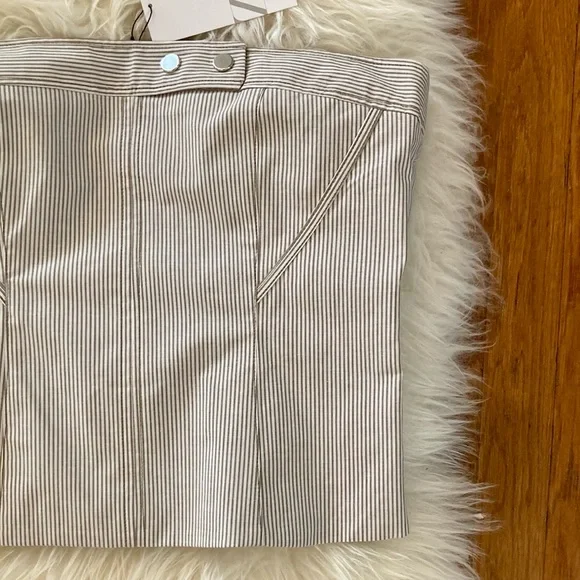 Zara Corset Look Stretch Poplin Striped Strapless Top - Picture 4 of 12